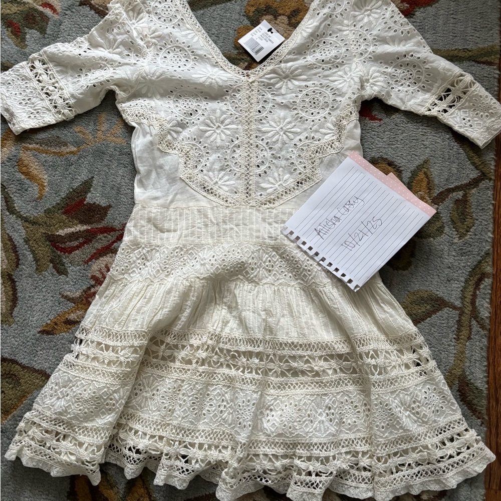 LoveShackFancy Cream Lace Formal Dress